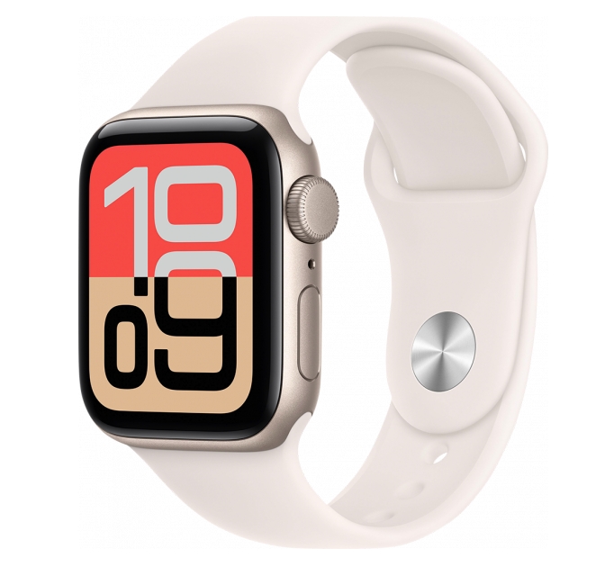 Умные часы Apple Watch SE 3 40mm (2025) Starlight Aluminum Case with Sport Band Starlight S/M