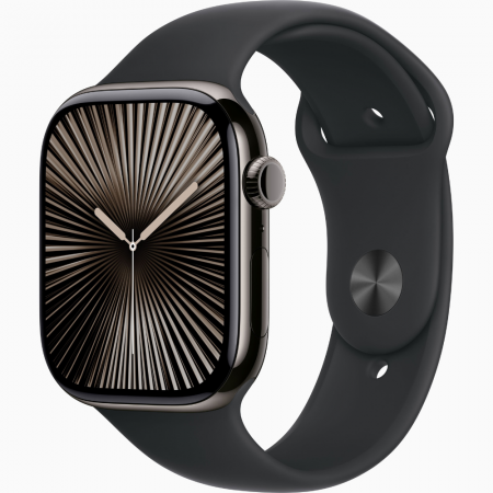 Умные часы Apple Watch S10 42 mm Slate Titanium Case Black Sport Band S/M (MWXG3) LTE