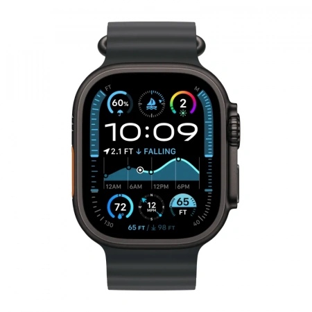 умные часы apple watch ultra 2 (2024)  49 black titanium case with black ocean band