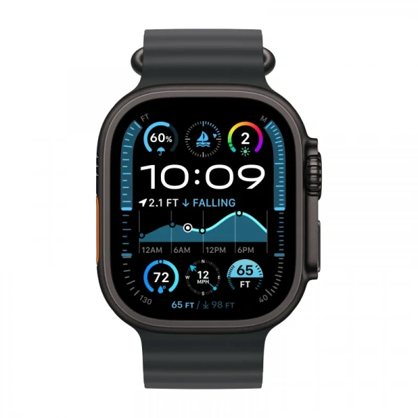 умные часы apple watch ultra 2 (2024)  49 black titanium case with black ocean band