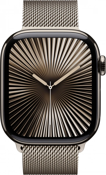 умные часы apple watch s10 46 mm natural titanium case with natural milanese loop m/l