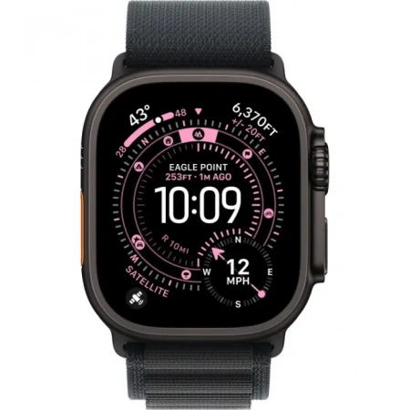 умные часы apple watch ultra 3 49 black titanium case with s black alpine loop