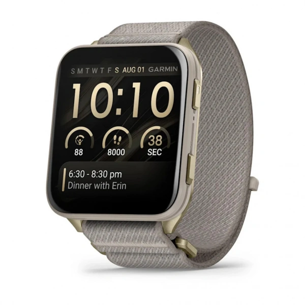 Умные часы Watch Garmin Venu X1 Soft Gold Titanium with French Gray Nylon