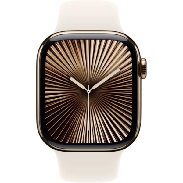 умные часы apple watch s10 46 mm gold titanium case starlight sport band s/m