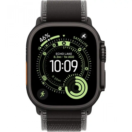 умные часы apple watch ultra 3 49 black titanium case with s/m black/charcoal trail loop