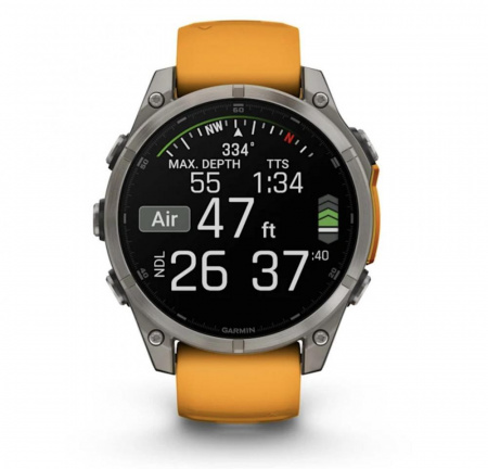 умные часы watch garmin fenix 8 51 amoled sapphire titanium spark orange 010-02905-53