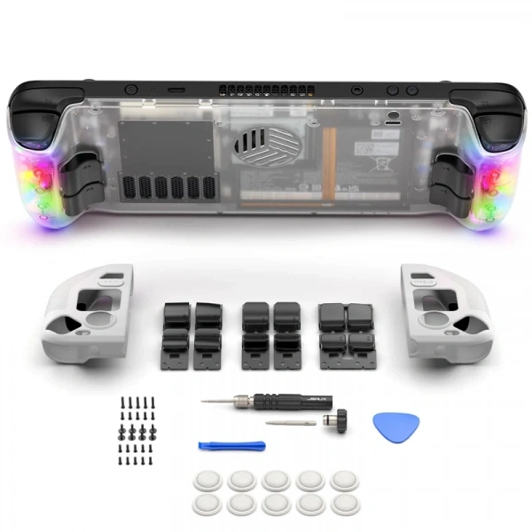 передняя панель jsaux transparent black plate for steam deck r/vents