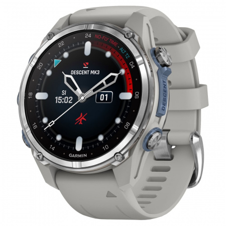 Умные часы Watch Garmin Descent MK3i 43 Stainless Steel with Fog Gray Silicone Умные часы Watch Garmin Descent MK3i 43 Stainless Steel with Fog Gray Silicone