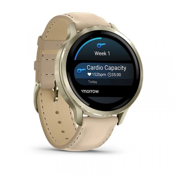умные часы watch garmin venu 4 41 mm lunar gold leather 010-03013-00
