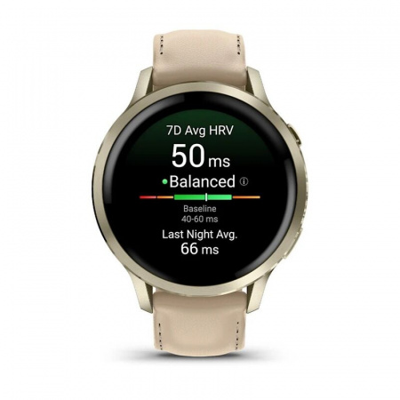 умные часы watch garmin venu 4 41 mm lunar gold leather 010-03013-00
