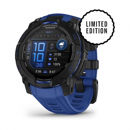 Умные часы Watch Garmin Instinct 3 50 AMOLED Black with Black/Bolt Blue Band 010-03020-03 Умные часы Watch Garmin Instinct 3 50 AMOLED Black with Black/Bolt Blue Band 010-03020-03