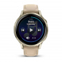 умные часы watch garmin venu 4 41 mm lunar gold leather 010-03013-00
