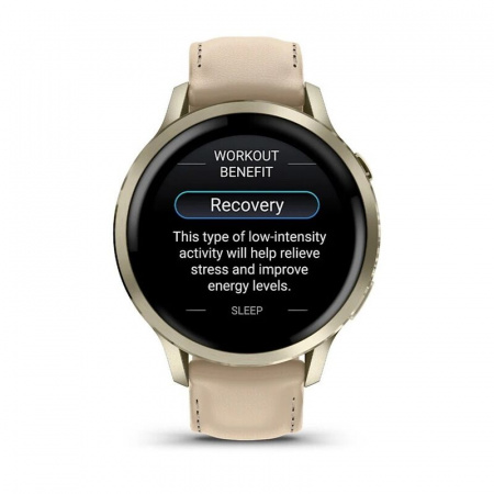 умные часы watch garmin venu 4 41 mm lunar gold leather 010-03013-00