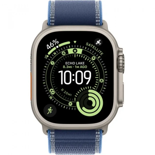 умные часы apple watch ultra 3 49 natural titanium case with m/l blue/bright blue trail loop