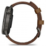 умные часы watch garmin venu 4 45 mm slate black leather brown 010-03014-03