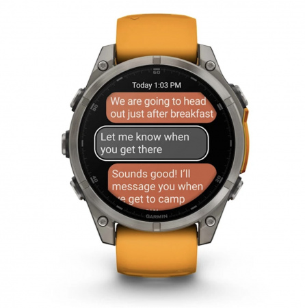 умные часы watch garmin fenix 8 51 amoled sapphire titanium spark orange 010-02905-53