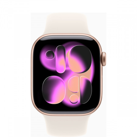 умные часы apple watch s11 46 mm rose gold aluminum case sport band light blush s/m